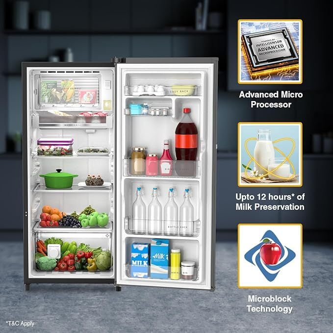 Whirlpool 192 L 3 Star Vitamagic PRO Direct-Cool Single Door Refrigerator Whirlpool 192 L 3 Star Vitamagic PRO Direct-Cool Single Door Refrigerator