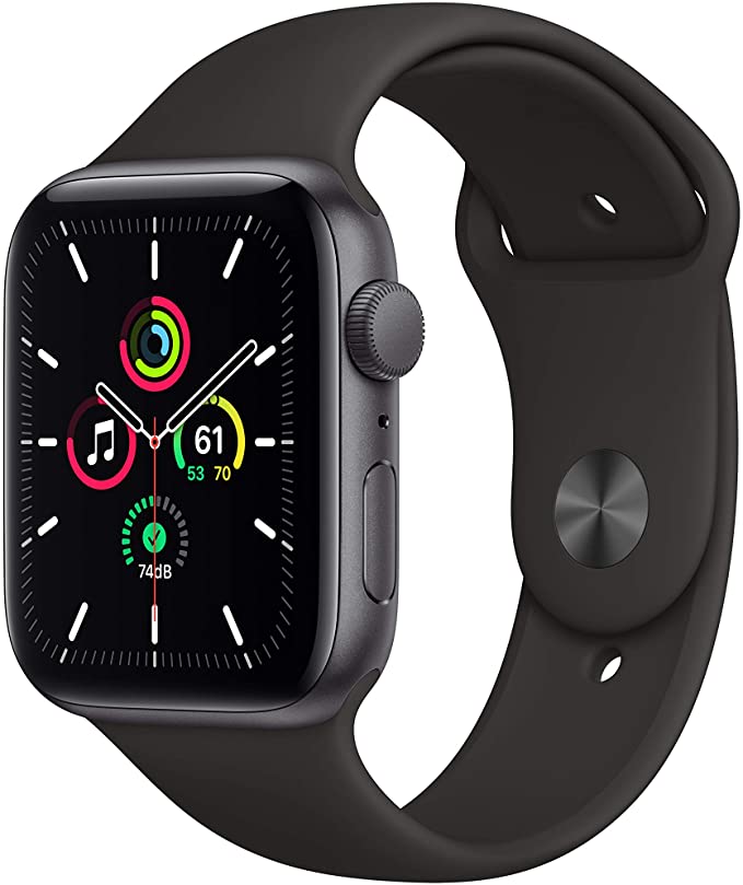 New Apple Watch SE (GPS, 44mm) - Space Gray Aluminum Case with Black Sport  Band