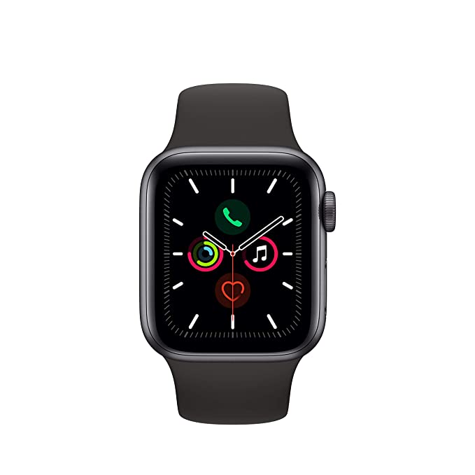 apple watch se gps space grey aluminium case with black sport band