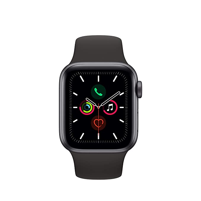 New Apple Watch SE (GPS, 44mm) - Space Grey Aluminium Case with Black Sport  Band-40mm