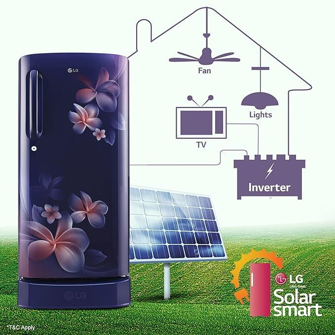 LG 185 L 5 Star Inverter Direct-Cool Single Door Refrigerator (GL-D201ABPU, Blue Plumeria,