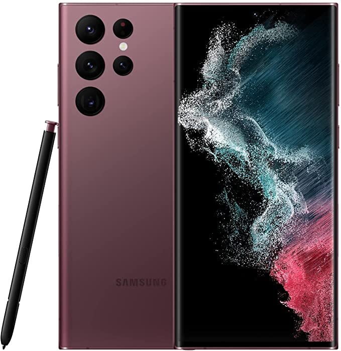 Samsung Galaxy S22 Ultra Smartphone, Factory Unlocked Android Cell Phone, 256GB, Burgundy Samsung Galaxy S22 Ultra Smartphone, Factory Unlocked Android Cell Phone, 256GB, Burgundy